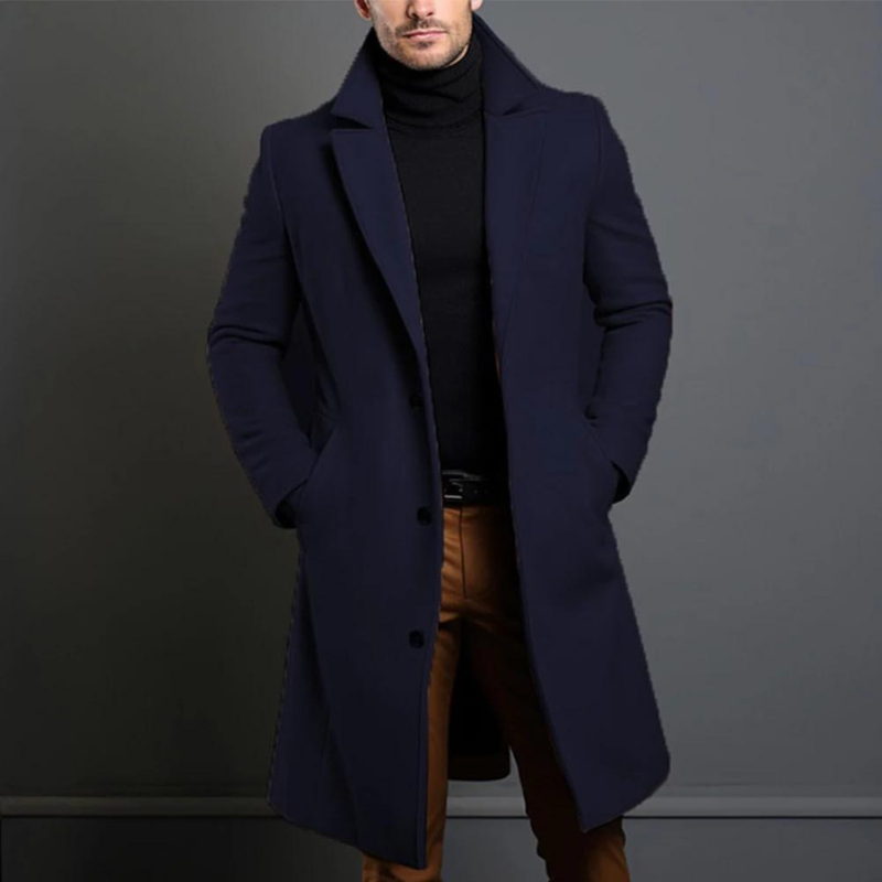 Cappotto Invernale In Lana Elegante Per Uomo | Zelara Blu