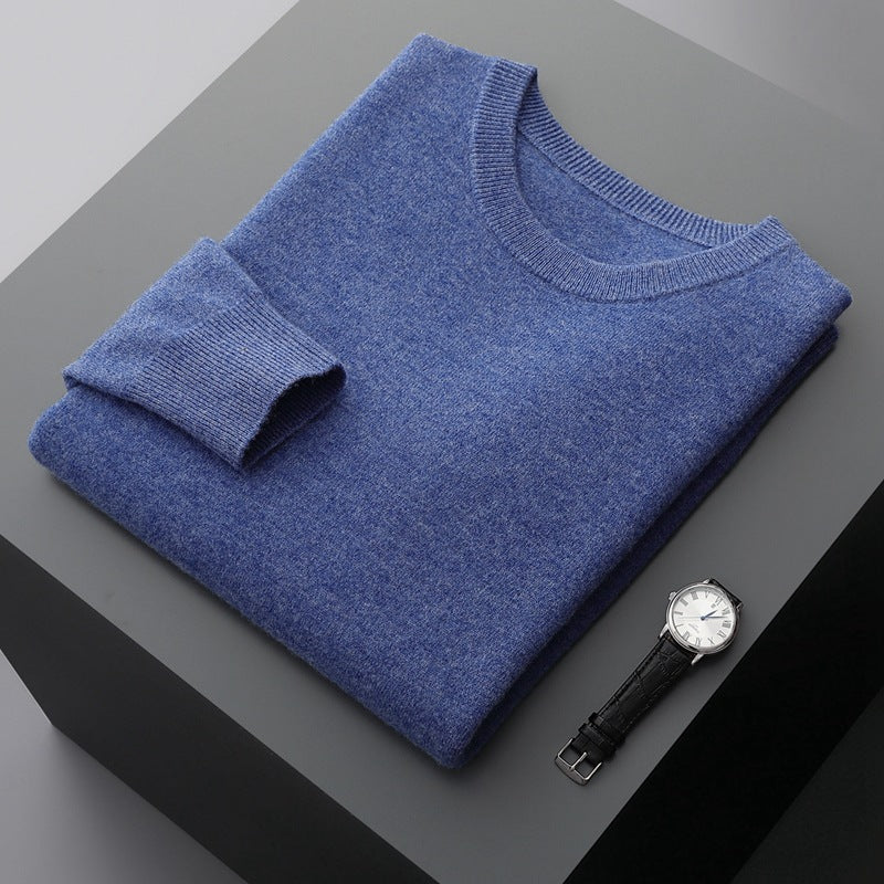 Zelara | Pullover In Maglia Ampia Scollo Tondo Blu fiore