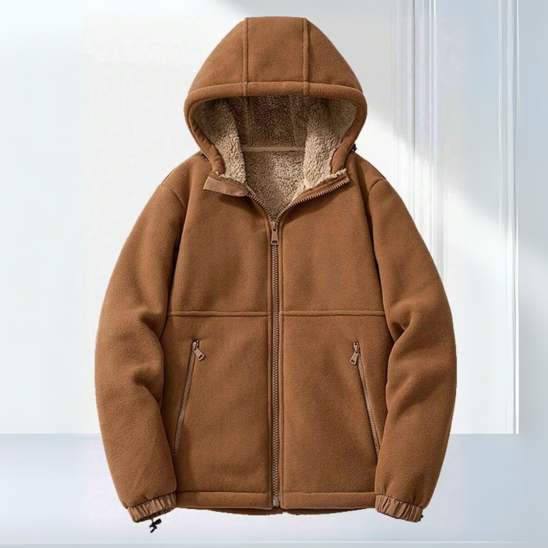 Giacca Invernale Pile Con Cappuccio Per Uomo | Zelina