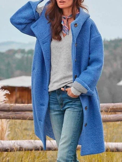 Cappotto Invernale Pesante Lungo Per Donna | Zelvane Blu