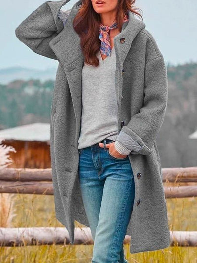 Cappotto Invernale Pesante Lungo Per Donna | Zelvane Grigio