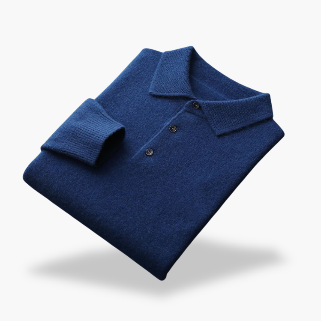 Maglione Polo In Lana Blu Per Uomo | Zelvian Blu Navy