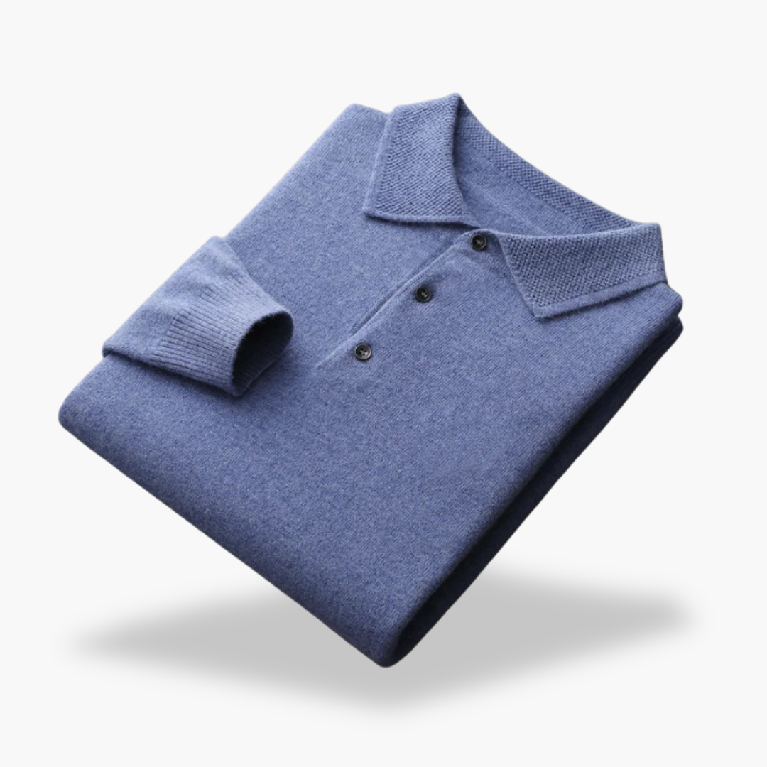 Maglione Polo In Lana Blu Per Uomo | Zelvian Blu Chiaro