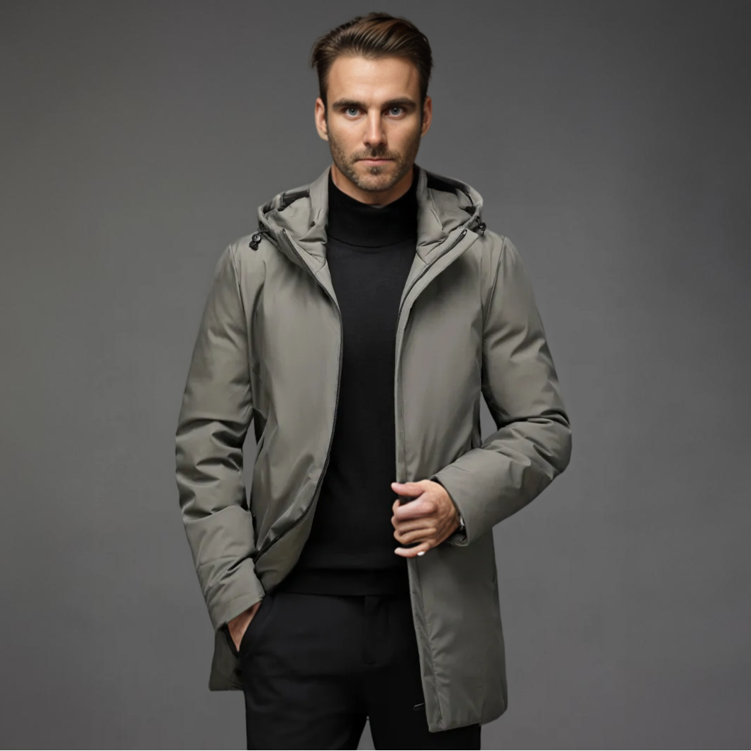 Parka Invernale Antivento Elegante Per Uomo | Zelvian Grigio