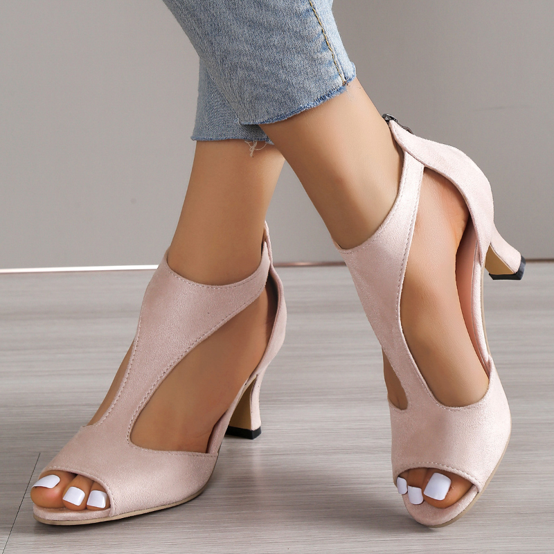 Pink - Women's High Heel Ankle Strap Sandals