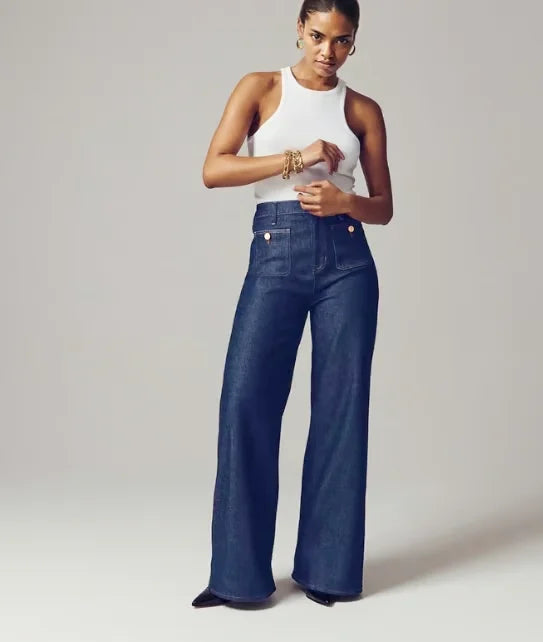 Women's Wide Leg High Rise Casual Jeans