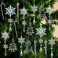 Acrylic Christmas Ornaments with Snowflake and Icicle Crystal Hanging Decorations - Image 5
