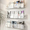Acrylic Floating Shelf with Front Barrier for Books and Magazines Wall Mounted - Image 10