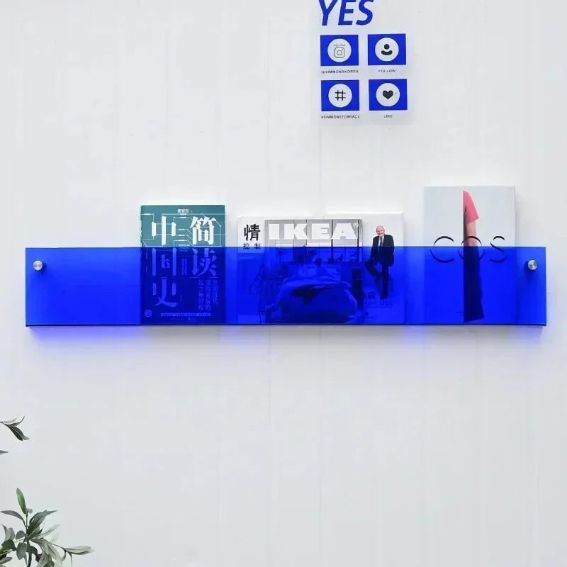 Acrylic Floating Shelf with Front Barrier for Books and Magazines Wall Mounted - Image 16