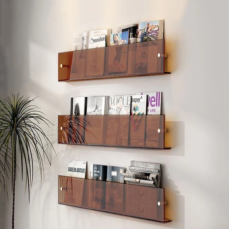 Acrylic Floating Shelf with Front Barrier for Books and Magazines Wall Mounted - Image 21