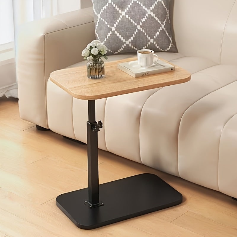 Adjustable Side Table with Height Adjustment and Metal Base for Bedroom Living Room - Image 10