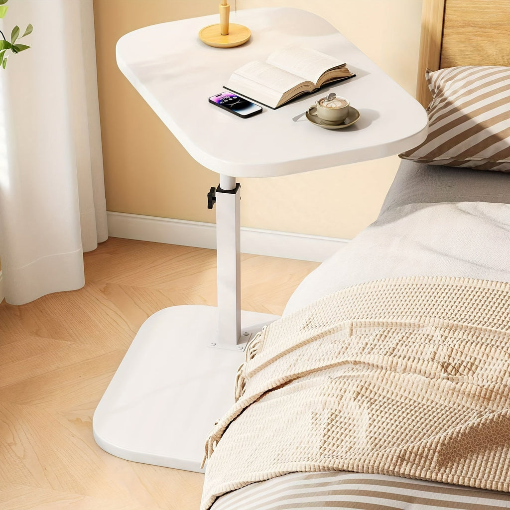 Adjustable Side Table with Height Adjustment and Metal Base for Bedroom Living Room - Image 12