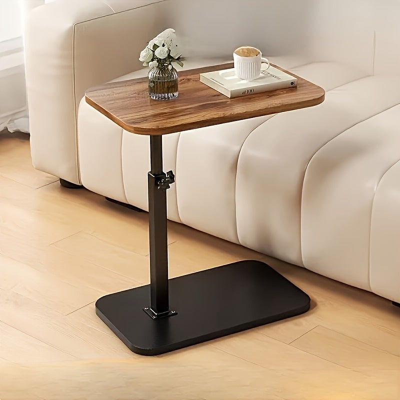 Adjustable Side Table with Height Adjustment and Metal Base for Bedroom Living Room - Image 9