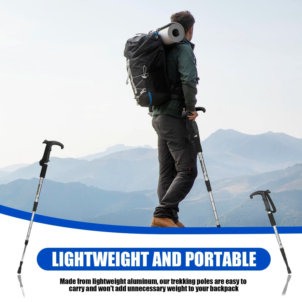 Adjustable Telescopic Hiking Trekking Pole with Collapsible Design and Foam Grip - Image 2