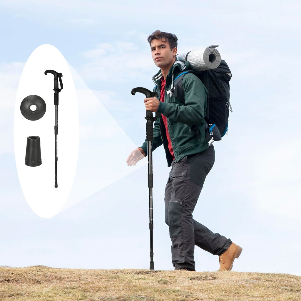 Adjustable Telescopic Hiking Trekking Pole with Collapsible Design and Foam Grip - Image 3