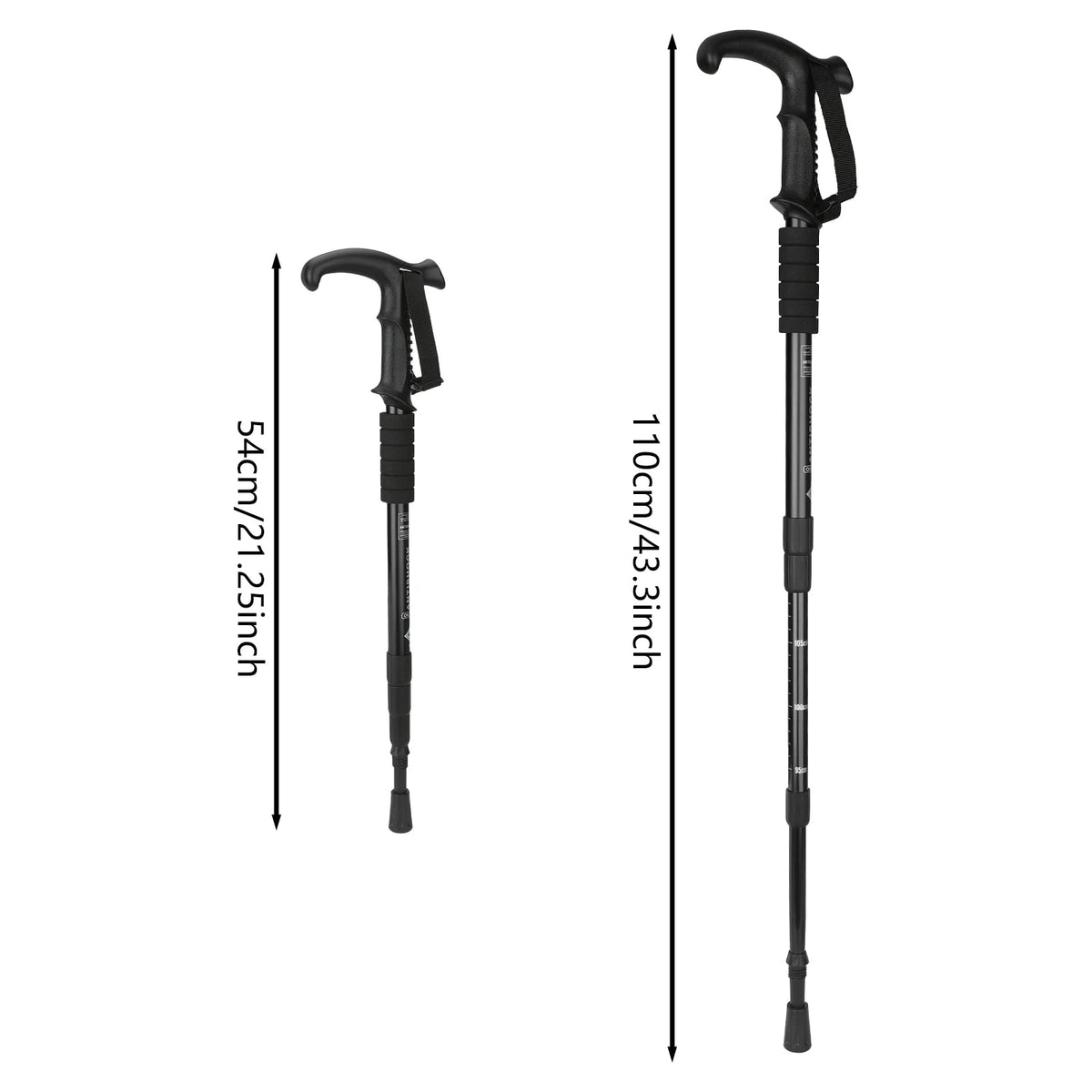 Adjustable Telescopic Hiking Trekking Pole with Collapsible Design and Foam Grip - Image 6