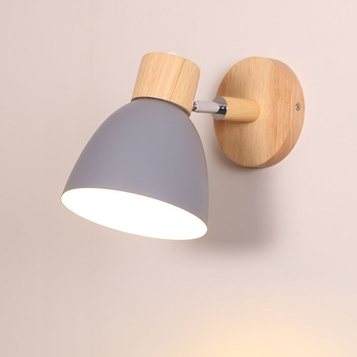 Adjustable Wall Sconce with Wooden Base and Swing Arm for Bedside Reading Light - Image 11