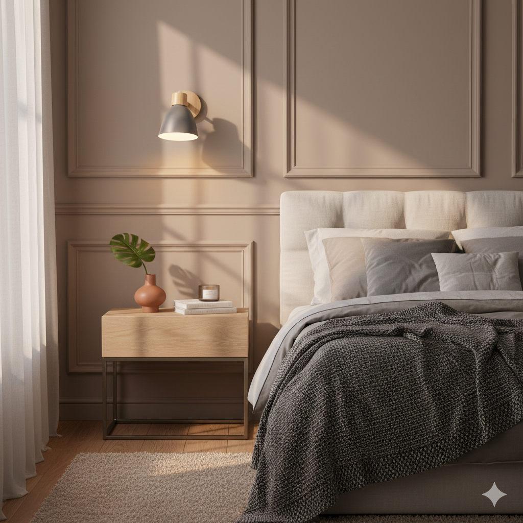 Adjustable Wall Sconce with Wooden Base and Swing Arm for Bedside Reading Light - Image 12