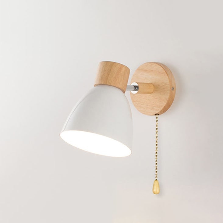 Adjustable Wall Sconce with Wooden Base and Swing Arm for Bedside Reading Light - Image 17