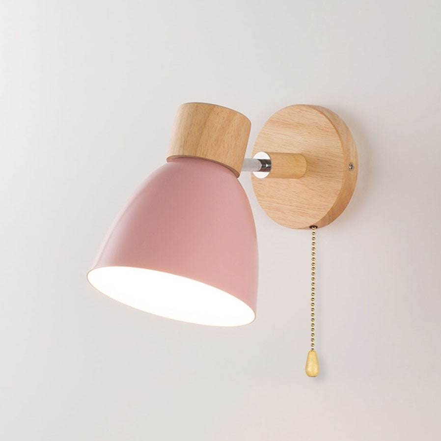 Adjustable Wall Sconce with Wooden Base and Swing Arm for Bedside Reading Light - Image 19