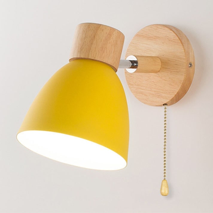 Adjustable Wall Sconce with Wooden Base and Swing Arm for Bedside Reading Light - Image 21