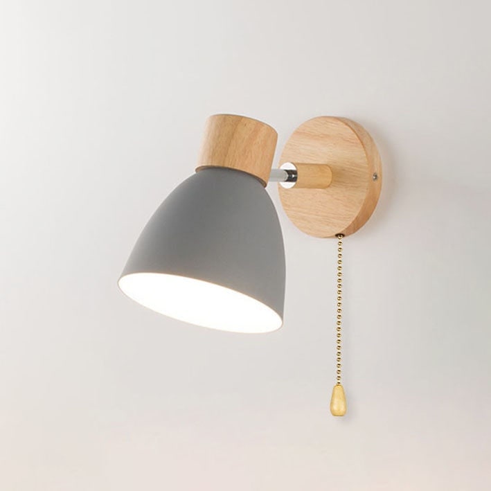 Adjustable Wall Sconce with Wooden Base and Swing Arm for Bedside Reading Light - Image 23