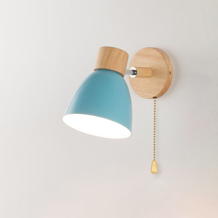 Adjustable Wall Sconce with Wooden Base and Swing Arm for Bedside Reading Light - Image 25