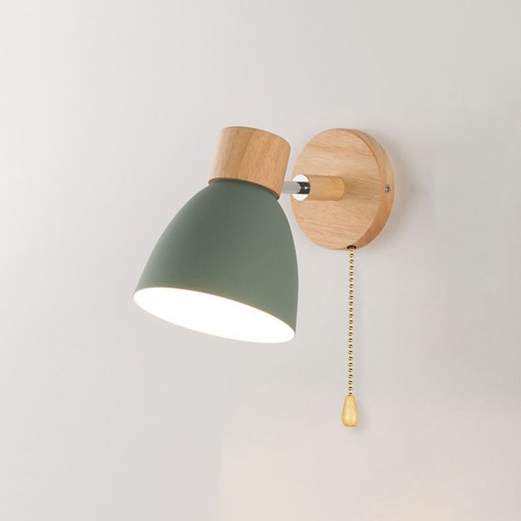 Adjustable Wall Sconce with Wooden Base and Swing Arm for Bedside Reading Light - Image 27