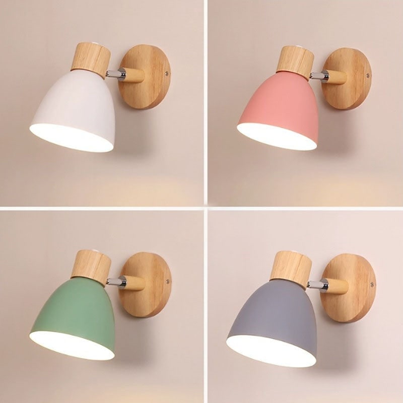 Adjustable Wall Sconce with Wooden Base and Swing Arm for Bedside Reading Light - Image 30