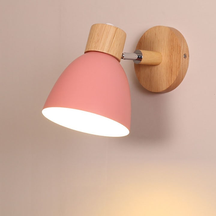 Adjustable Wall Sconce with Wooden Base and Swing Arm for Bedside Reading Light - Image 9