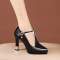 Alice | Décolleté Donna T-Bar Tacco Alto Nero