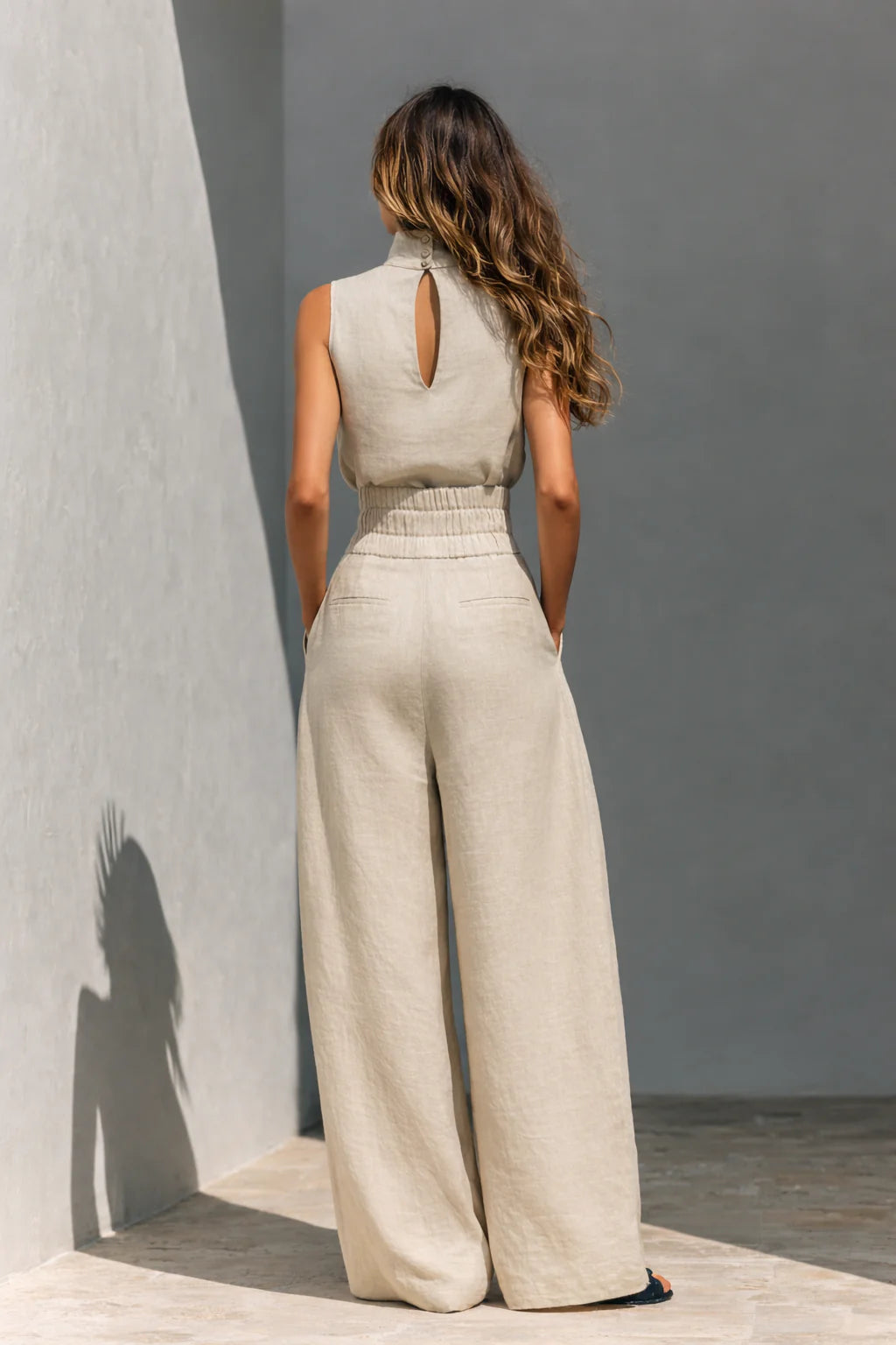 Allegra | Completo Donna Canotta Collo Alto Pantalone Largo
