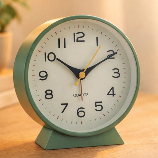 Analog Alarm Clock with Non-Ticking Quartz Movement Backlight and Battery Operation - Image 1