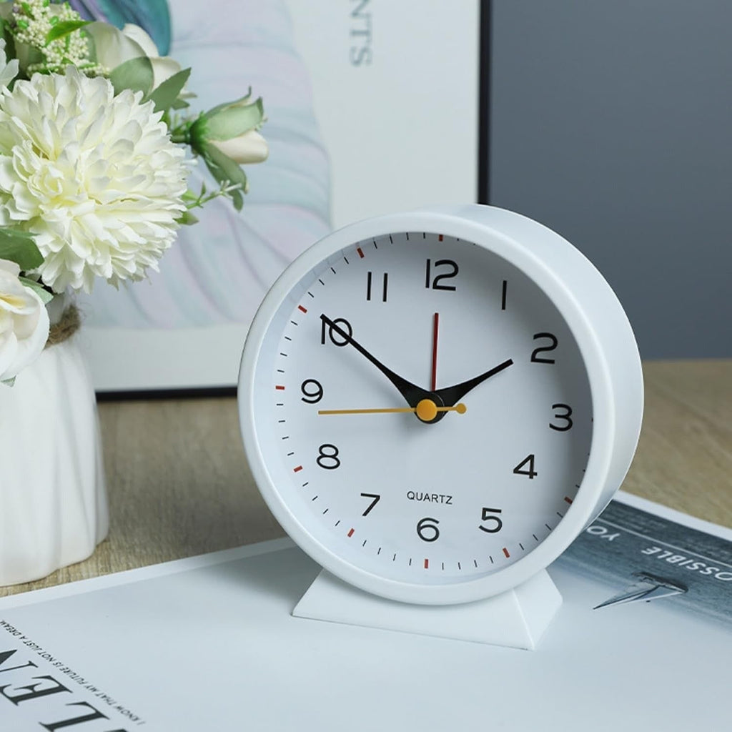 Analog Alarm Clock with Non-Ticking Quartz Movement Backlight and Battery Operation - Image 12