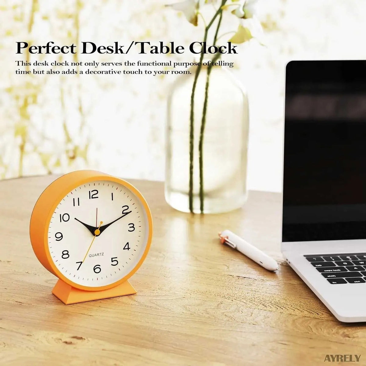 Analog Alarm Clock with Non-Ticking Quartz Movement Backlight and Battery Operation - Image 14