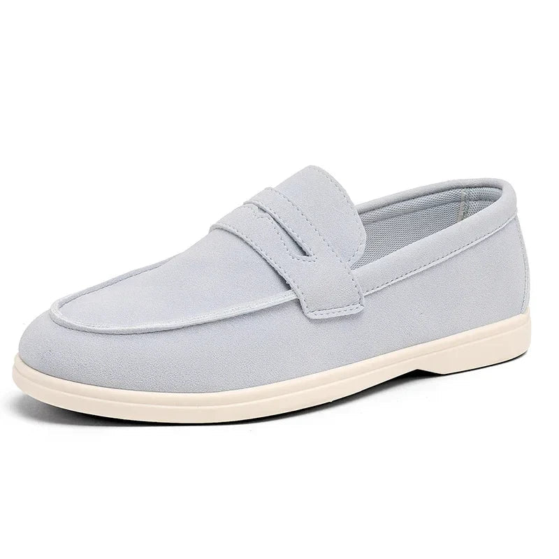 Andrea | Mocassini Uomo Camoscio Classici Azzurro