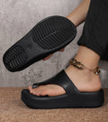Anna | Ciabatte Donna Zeppa Platform Nero