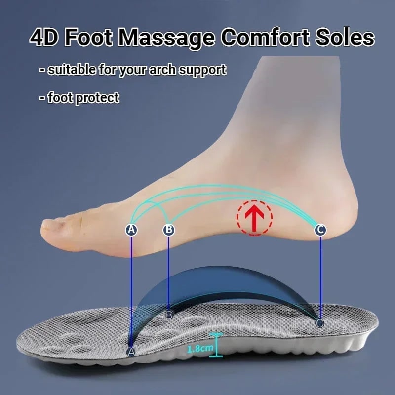 Arch Support Shoe Insoles with Cushioning and Breathable Mesh for Daily Comfort - Image 5
