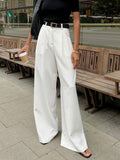 Aurora | Pantaloni Donna Palazzo Vita Alta Bianco