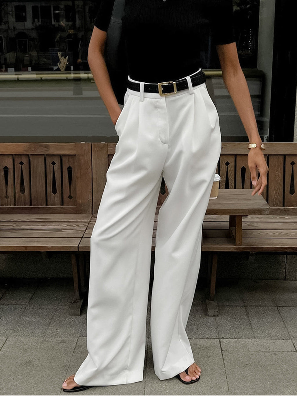 Aurora | Pantaloni Donna Palazzo Vita Alta