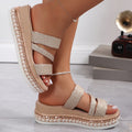 Aurora | Sandali Donna Comodi Plateau Glitter Cream