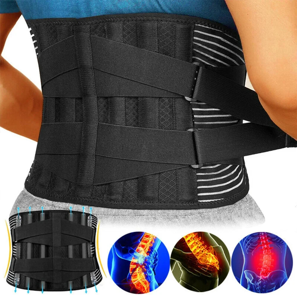Back Brace with Adjustable Compression Straps and Lumbar Support for Posture - Image 2