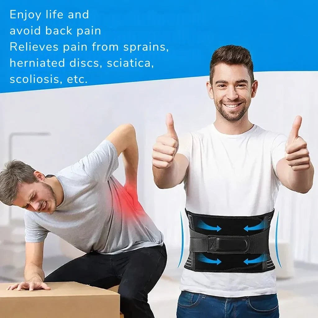Back Brace with Adjustable Compression Straps and Lumbar Support for Posture - Image 4