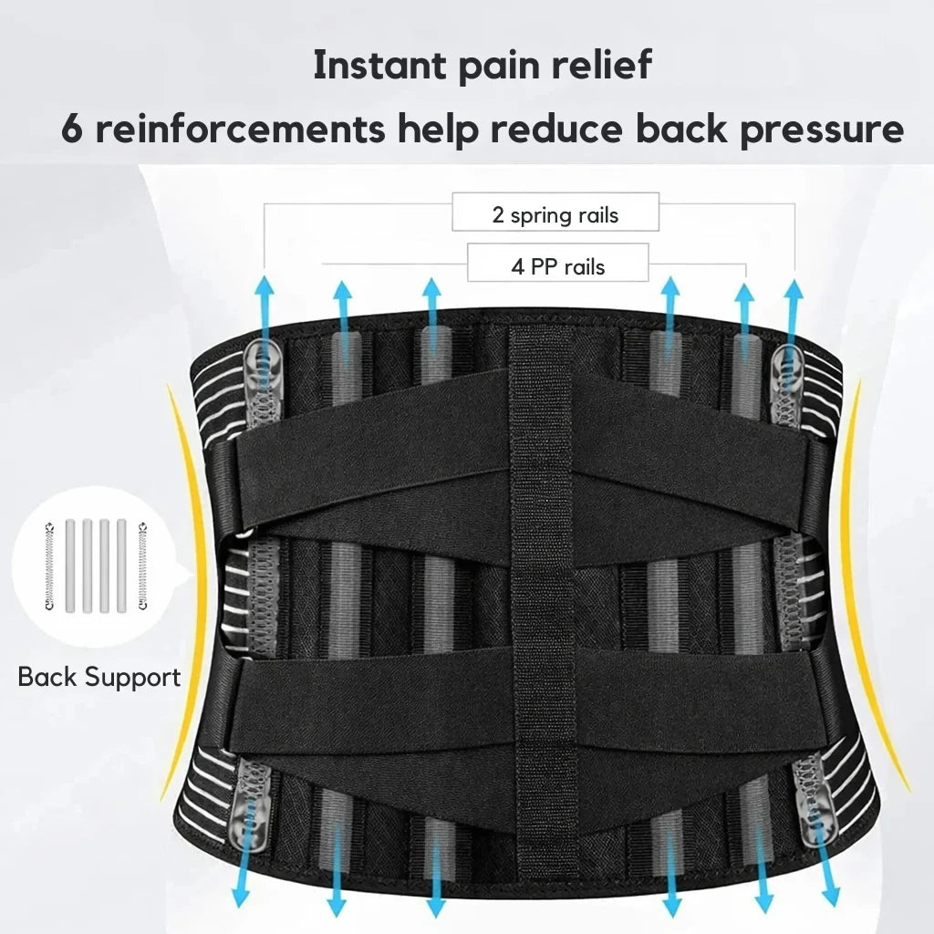 Back Brace with Adjustable Compression Straps and Lumbar Support for Posture - Image 5