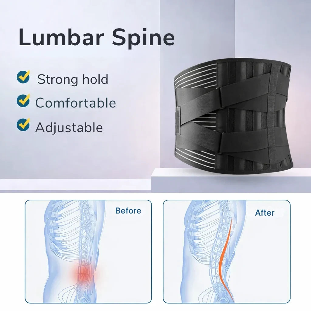 Back Brace with Adjustable Compression Straps and Lumbar Support for Posture - Image 6