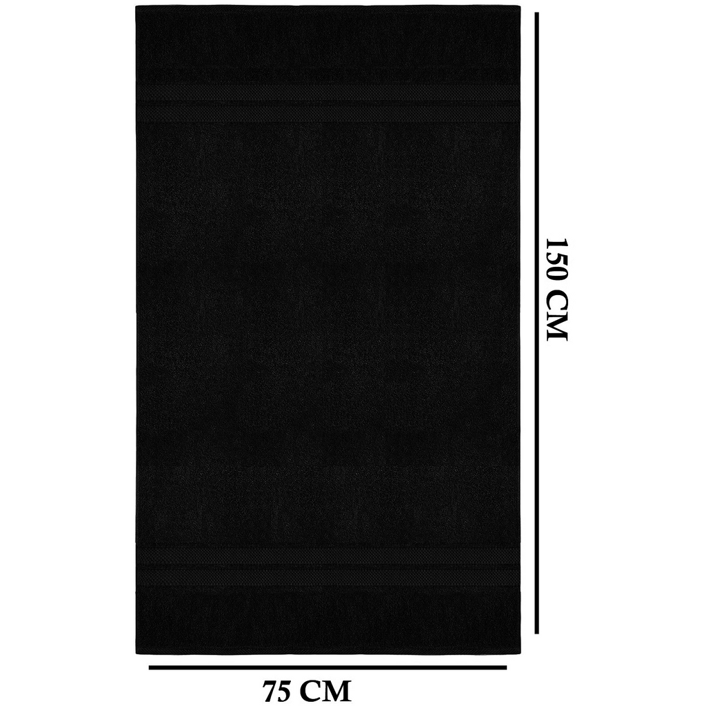 Bath Towel Set with Cotton Terry Cloth and Woven Dobby Border 4 Pack - Image 11