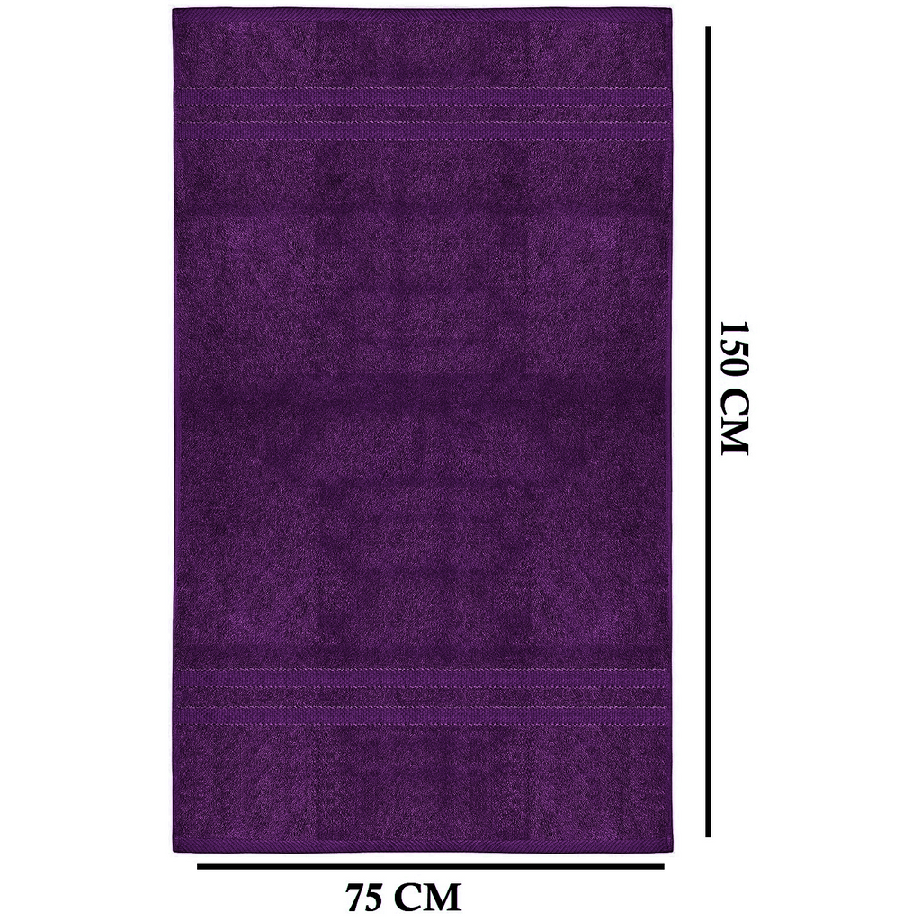 Bath Towel Set with Cotton Terry Cloth and Woven Dobby Border 4 Pack - Image 23