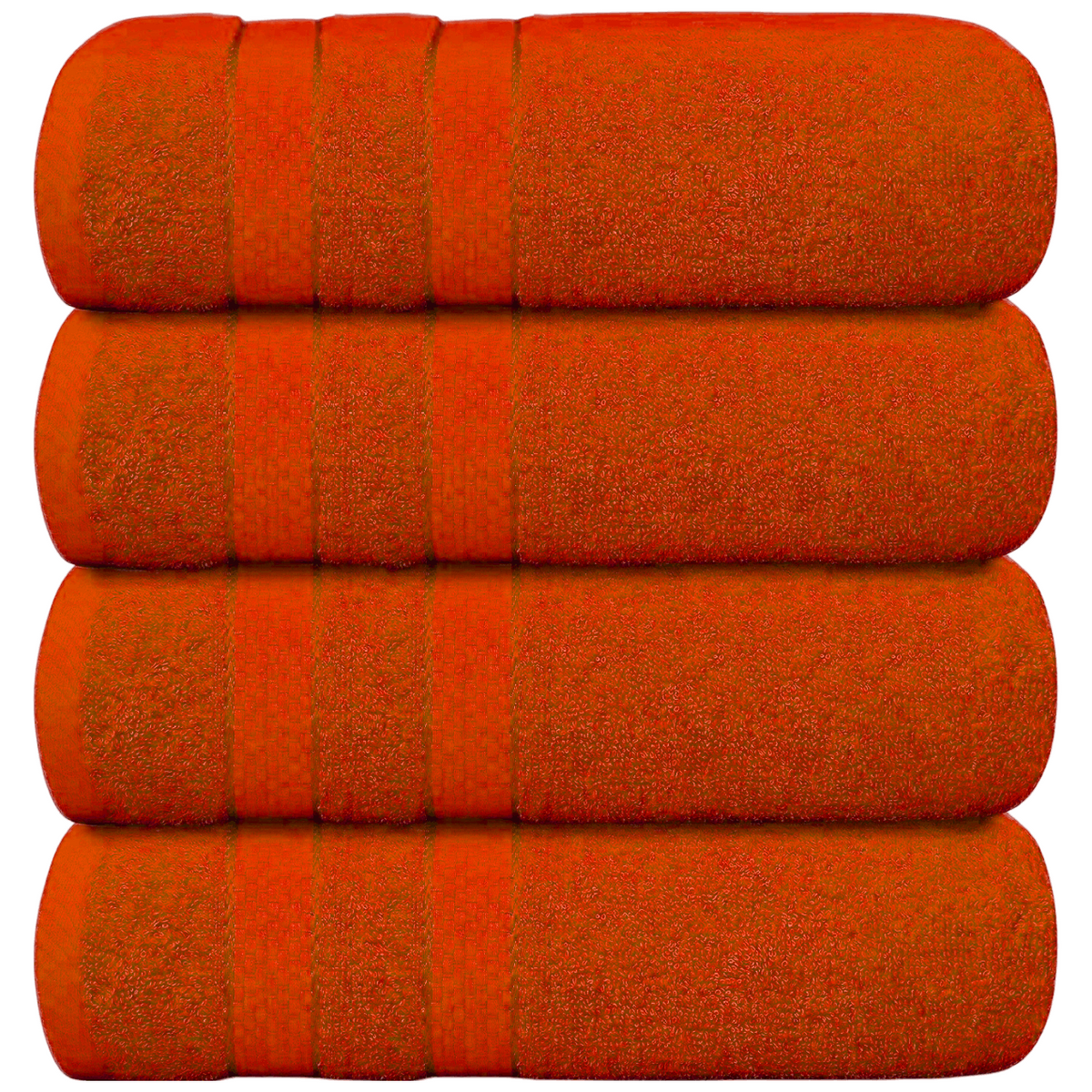Bath Towel Set with Cotton Terry Cloth and Woven Dobby Border 4 Pack - Image 25