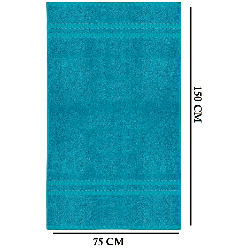 Bath Towel Set with Cotton Terry Cloth and Woven Dobby Border 4 Pack - Image 35