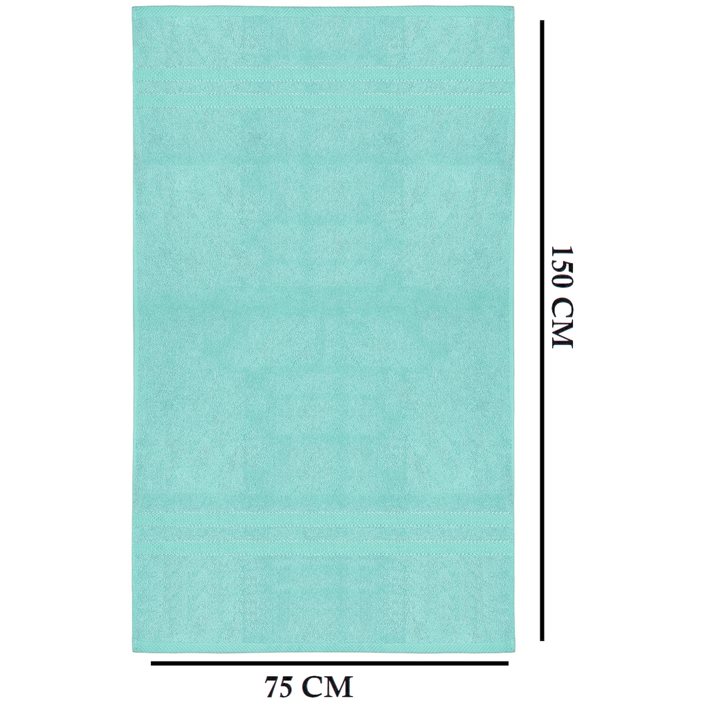 Bath Towel Set with Cotton Terry Cloth and Woven Dobby Border 4 Pack - Image 8